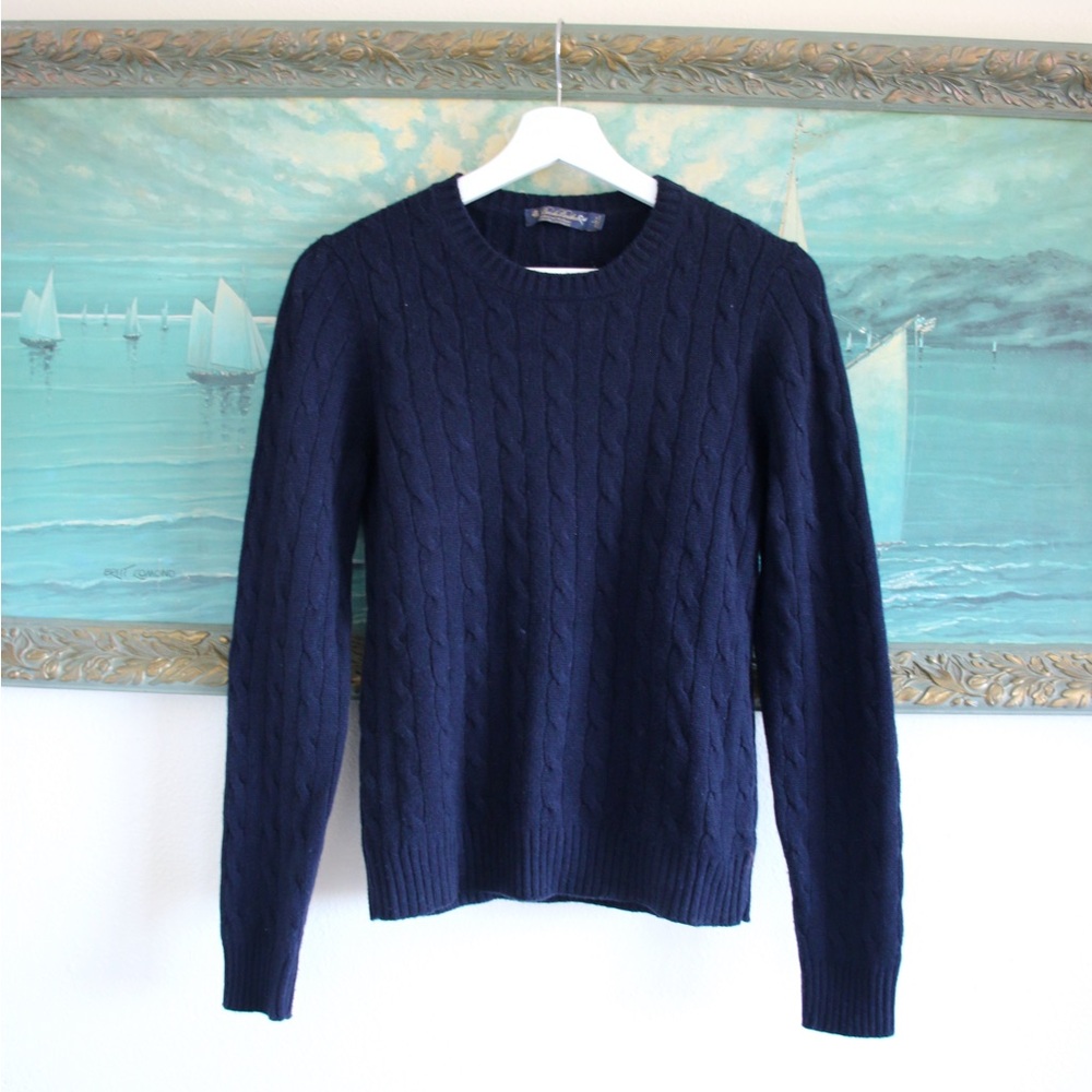 Brooks Brothers Cashmere Sweater Navy SZ Small